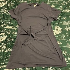 Terra & Sky 2X Blue Gray Short Sleeve Tie Mid Length Dress Never Worn
